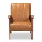 Baxton Studio Nikko Mid-century Modern Tan Faux Leather and Walnut Brown finished Wood Lounge Chair 175-10974-Zoro - alternate 8